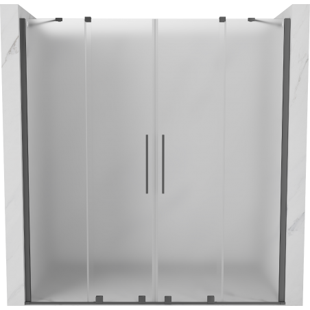 Mexen Velar Duo porte de douche coulissante 200 cm, givrée, gun metal - 871-200-000-32-95