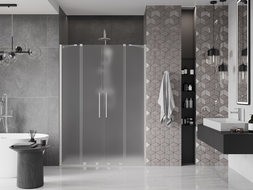 Mexen Velar Duo porte de douche coulissante 140 cm, givré, nickel brossé - 871-140-000-32-97