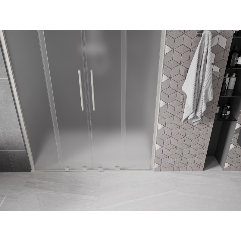 Mexen Velar Duo porte de douche coulissante 140 cm, givre, nickel brossé - 871-140-000-32-97