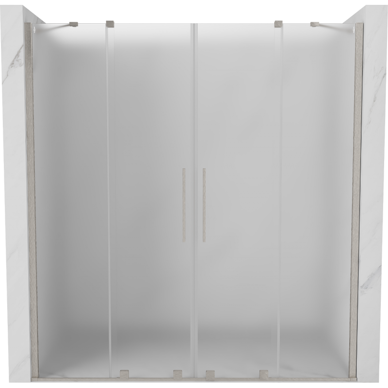 Mexen Velar Duo portes de douche coulissantes 180 cm, givré, nickel brossé - 871-180-000-32-97