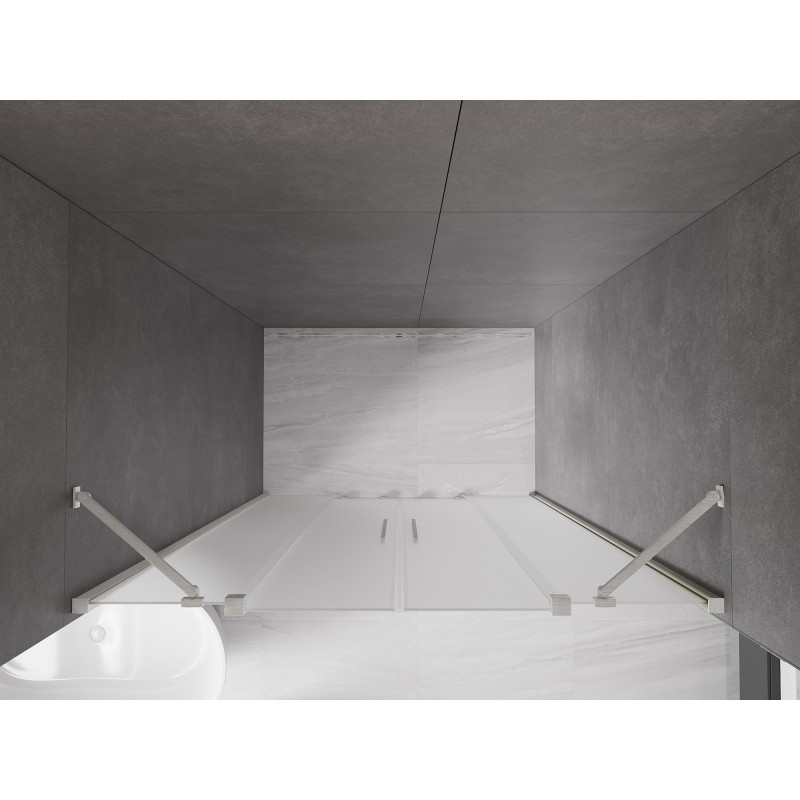 Mexen Velar Duo porte de douche coulissante 150 cm, givré, nickel brossé - 871-150-000-32-97