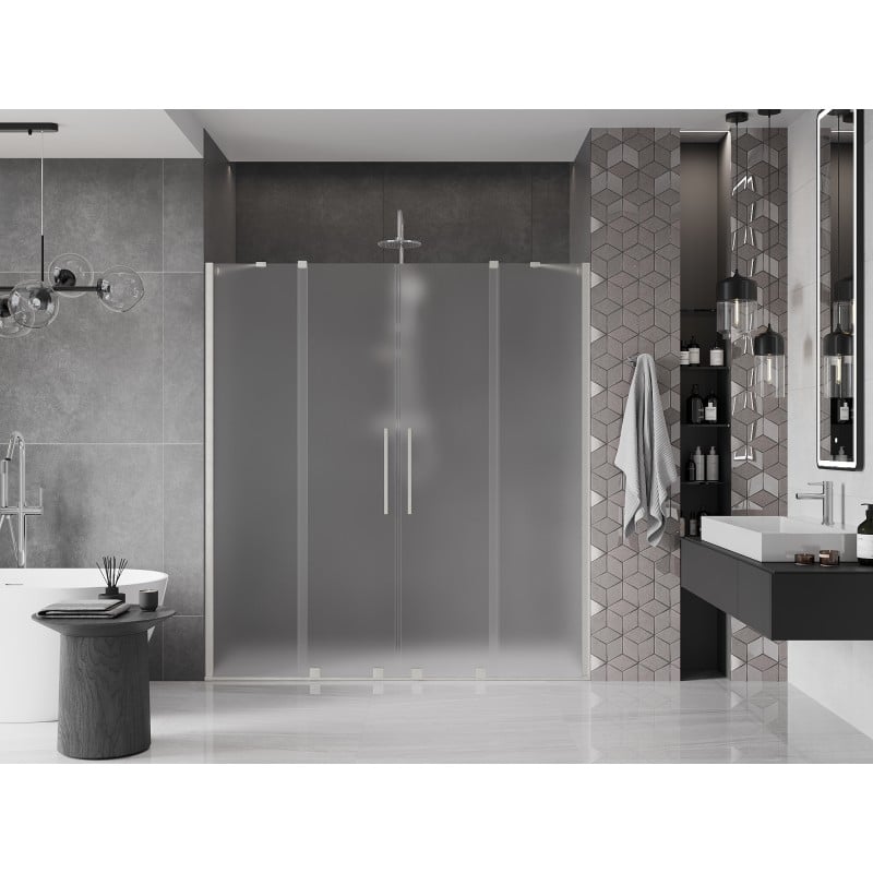 Mexen Velar Duo porte de douche coulissante 200 cm, givré, nickel brossé - 871-200-000-32-97