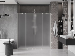 Mexen Velar Duo portes de douche coulissantes 180 cm, givré, nickel brossé - 871-180-000-32-97