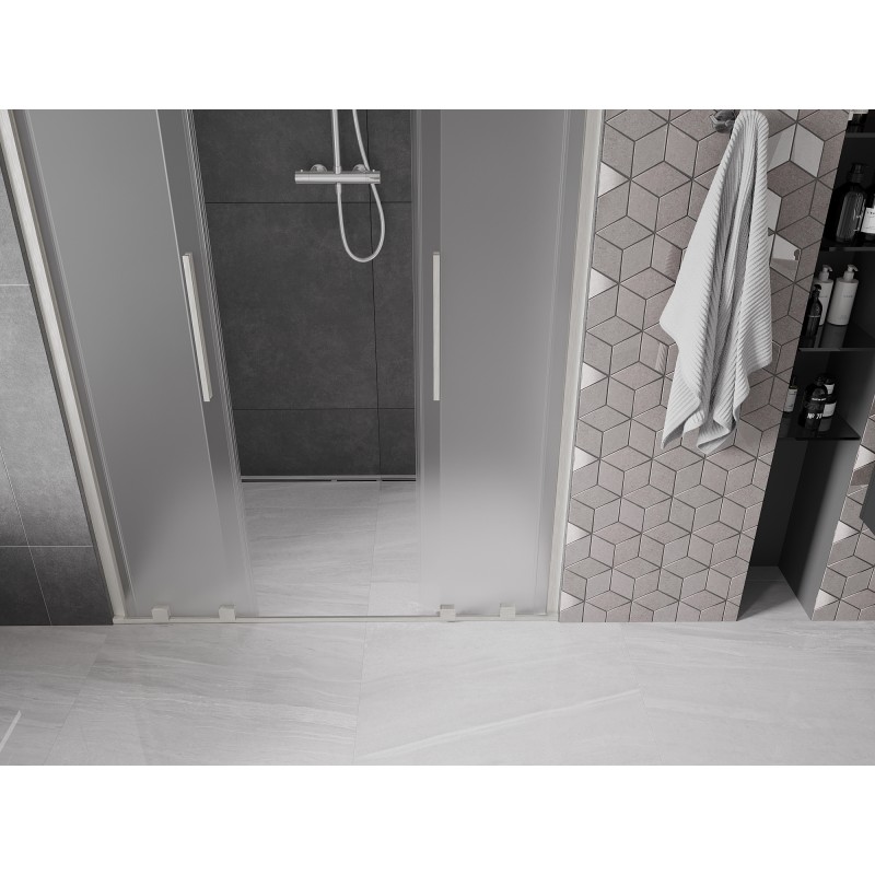Mexen Velar Duo porte de douche coulissante 150 cm, givré, nickel brossé - 871-150-000-32-97