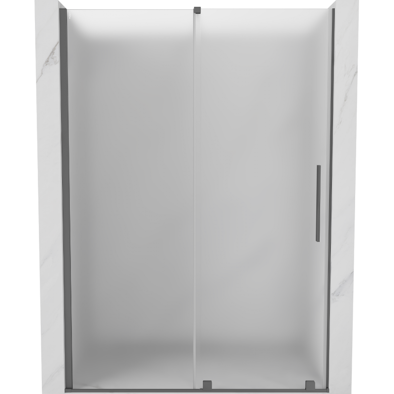 Mexen Velar porte de douche coulissante 130 cm, givré, métal noir - 871-130-000-31-95