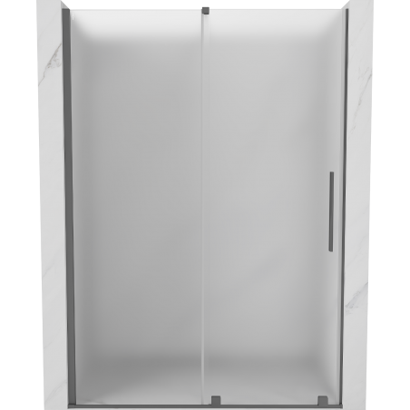 Mexen Velar porte de douche coulissante 130 cm, givré, gun metal - 871-130-000-31-95