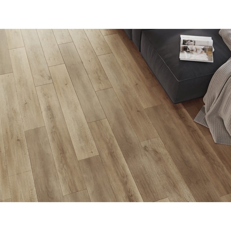 Mexen Spirit Lake échantillon de panneaux en vinyle SPC 6,5 mm, sous-couche IXPE 1,5 mm, 4 V-Joint, Chêne - F1001-S