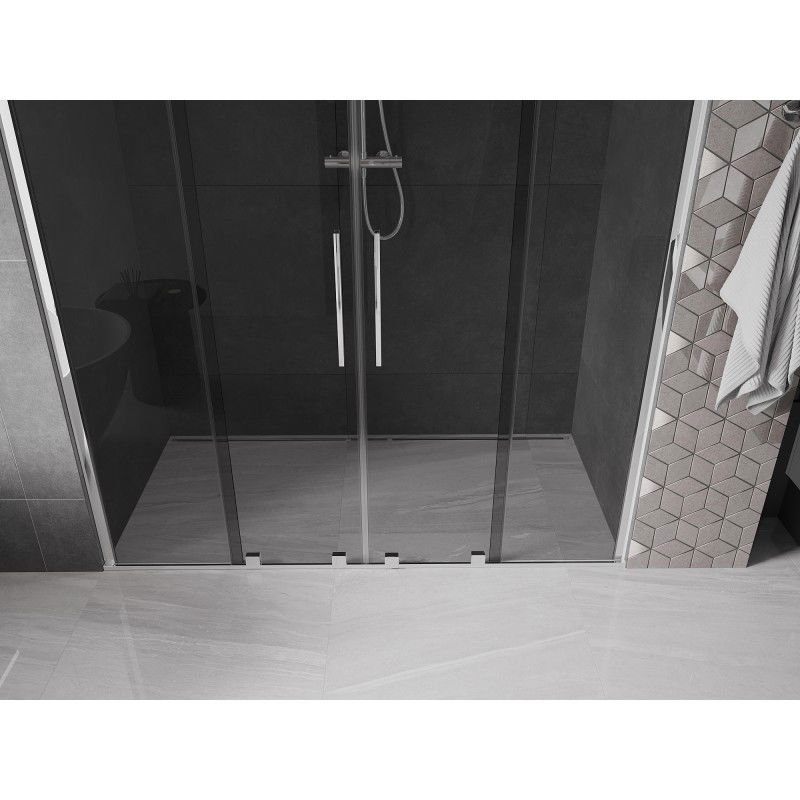 Mexen Velar Duo portes de douche coulissantes 180 cm, graphite, chrome - 871-180-000-42-01