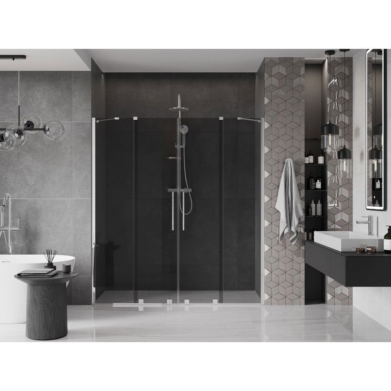 Mexen Velar Duo porte de douche coulissante 200 cm, graphite, chrome - 871-200-000-42-01