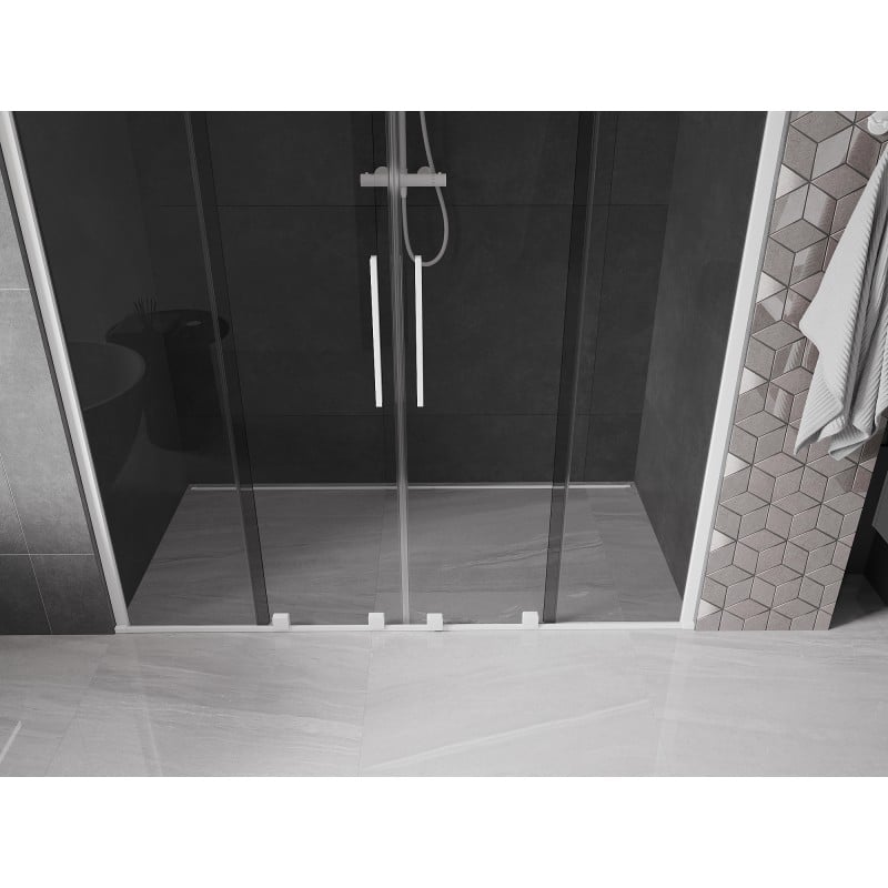 Mexen Velar Duo porte de douche coulissante 170 cm, graphite, blanc - 871-170-000-42-20