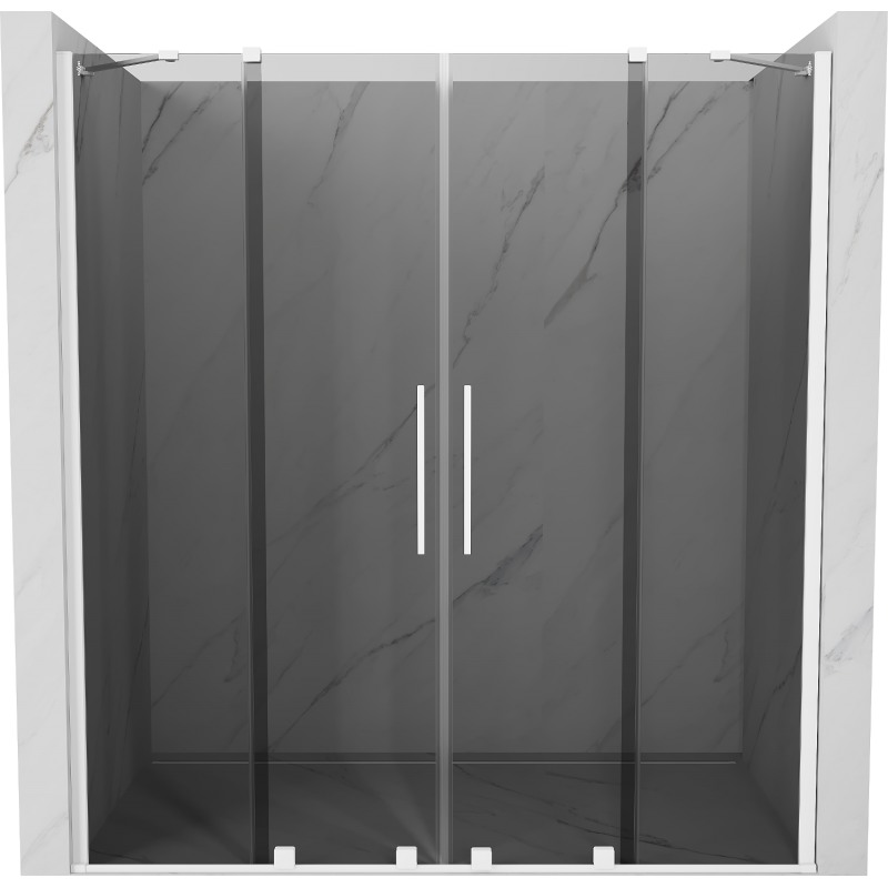 Mexen Velar Duo portes de douche coulissantes 180 cm, graphite, blanches - 871-180-000-42-20