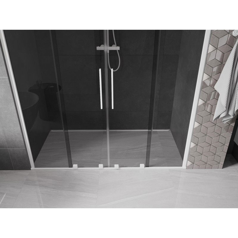Mexen Velar Duo porte de douche coulissante 180 cm, graphite, blanc - 871-180-000-42-20