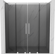 Mexen Velar Duo porte de douche coulissante 200 cm, graphite, blanc - 871-200-000-42-20