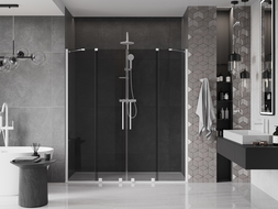 Mexen Velar Duo portes de douche coulissantes 180 cm, graphite, blanches - 871-180-000-42-20