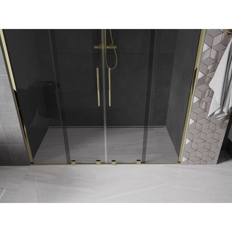 Mexen Velar Duo porte de douche coulissante 170 cm, graphite, or - 871-170-000-42-50