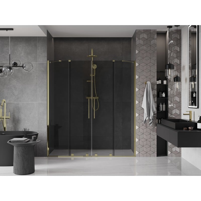 Mexen Velar Duo porte de douche coulissante 170 cm, graphite, or - 871-170-000-42-50