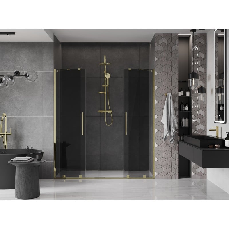 Mexen Velar Duo porte de douche coulissante 170 cm, graphite, or - 871-170-000-42-50