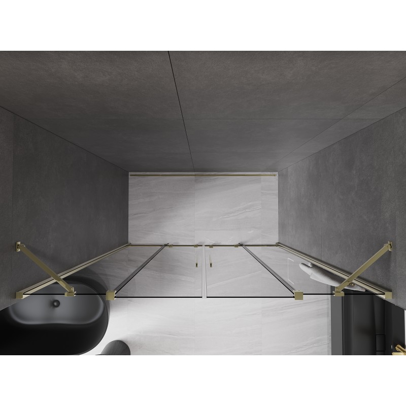Mexen Velar Duo porte de douche coulissante 180 cm, graphite, doré - 871-180-000-42-50