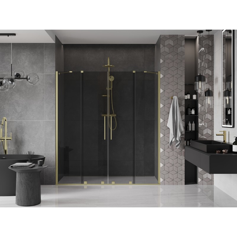 Mexen Velar Duo porte de douche coulissante 180 cm, graphite, or brossé - 871-180-000-42-55