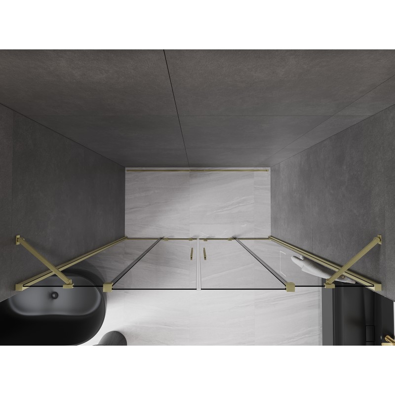 Mexen Velar Duo porte de douche coulissante 180 cm, graphite, or brossé - 871-180-000-42-55