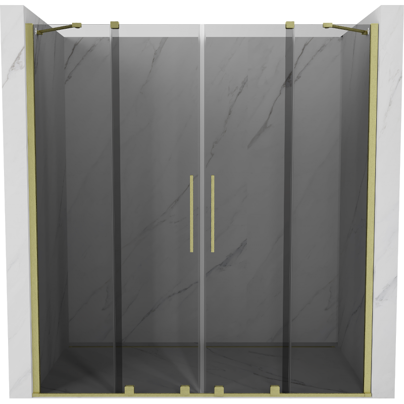 Mexen Velar Duo portes de douche coulissantes 200 cm, graphite, or brossé - 871-200-000-42-55