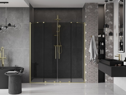 Mexen Velar Duo portes de douche coulissantes 200 cm, graphite, or brossé - 871-200-000-42-55