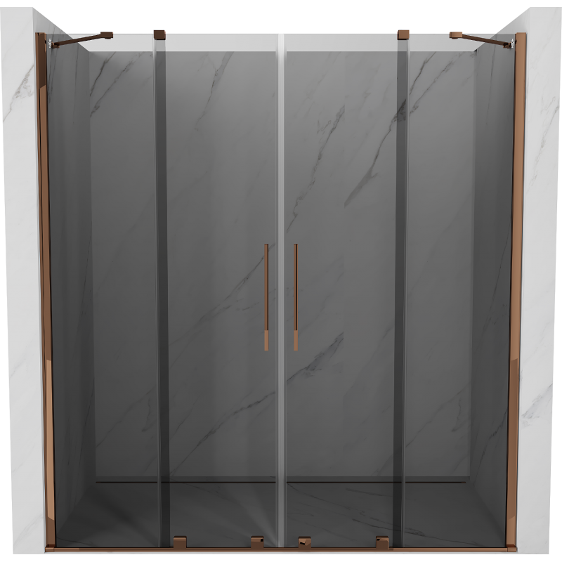 Mexen Velar Duo portes de douche coulissantes 170 cm, graphite, or rose - 871-170-000-42-60