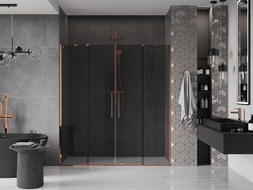Mexen Velar Duo porte de douche coulissante 170 cm, graphite, or rose - 871-170-000-42-60