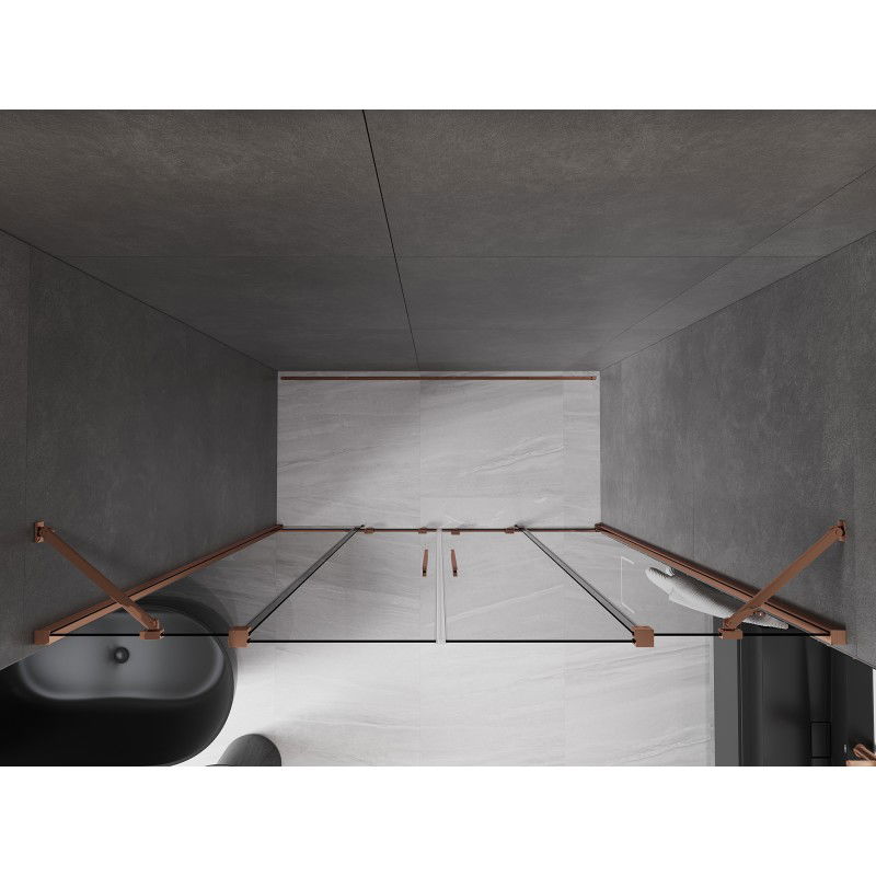 Mexen Velar Duo porte de douche coulissante 180 cm, graphite, or rose - 871-180-000-42-60