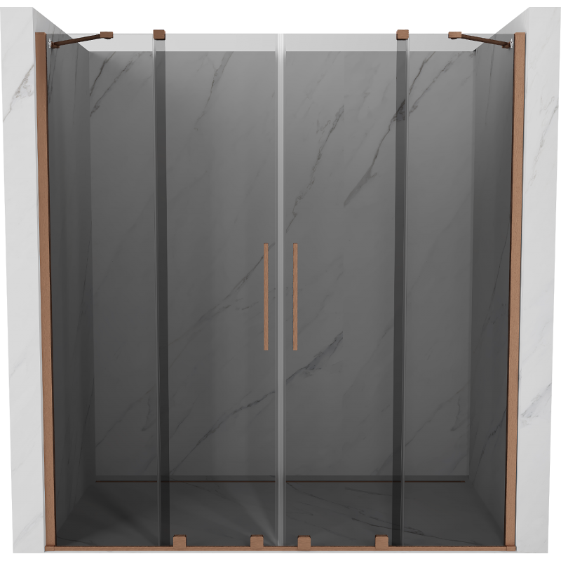 Mexen Velar Duo porte de douche coulissante 170 cm, graphite, cuivre brossé - 871-170-000-42-65