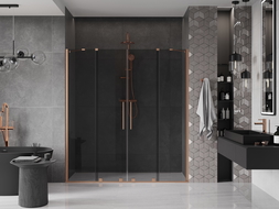 Mexen Velar Duo porte de douche coulissante 170 cm, graphite, cuivre brossé - 871-170-000-42-65