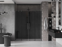 Mexen Velar Duo porte de douche coulissante 180 cm, graphite, gun gray brossé - 871-180-000-42-66