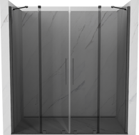 Mexen Velar Duo portes de douche coulissantes 200 cm, graphite, gun gray brossé - 871-200-000-42-66