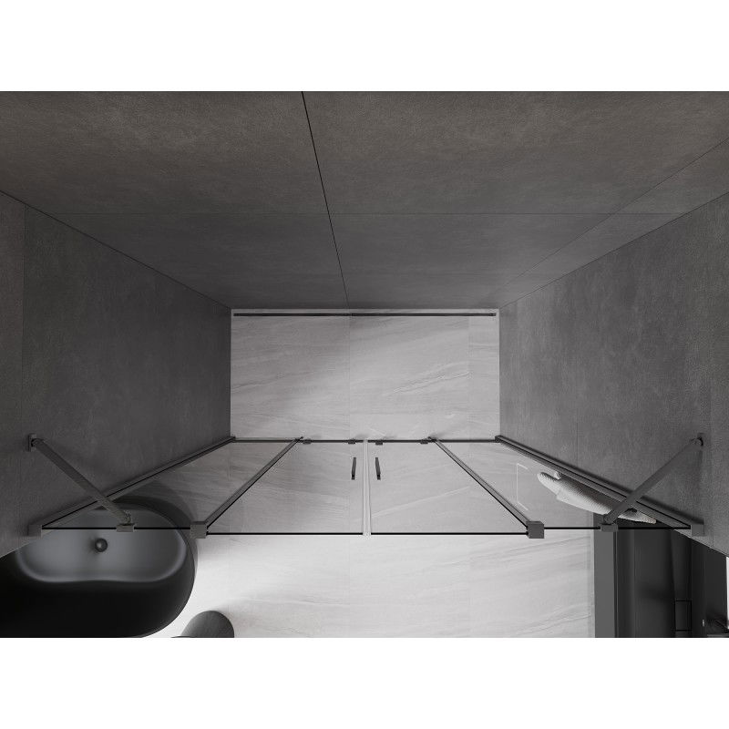 Mexen Velar Duo porte de douche coulissante 180 cm, graphite, gris pistolet brossé - 871-180-000-42-66