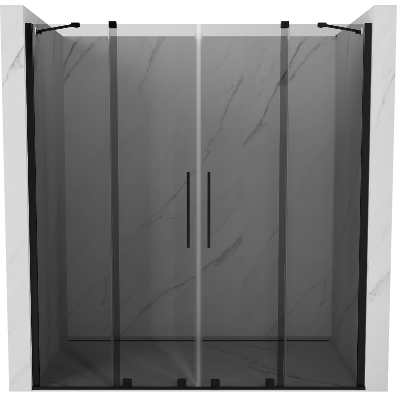 Mexen Velar Duo portes coulissantes de douche 200 cm, graphite, noir - 871-200-000-42-70