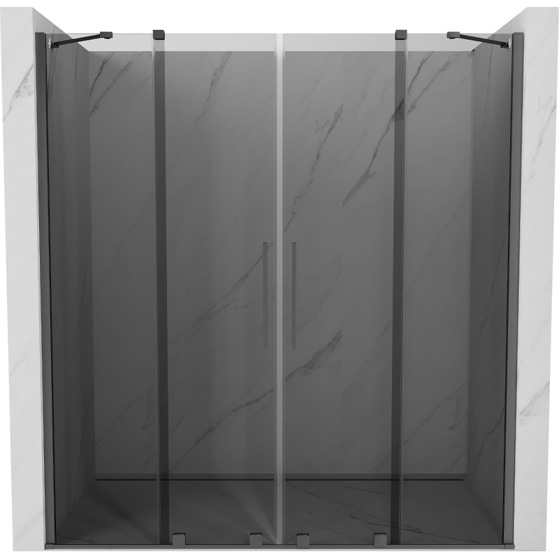 Mexen Velar Duo porte de douche coulissantes 200 cm, graphite, métal canon - 871-200-000-42-95