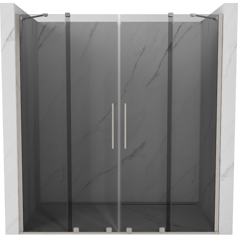 Mexen Velar Duo portes de douche coulissantes 170 cm, graphite, nickel brossé - 871-170-000-42-97