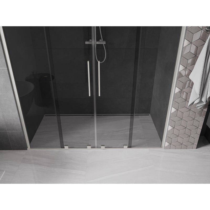 Mexen Velar Duo porte de douche coulissante 200 cm, graphite, nickel brossé - 871-200-000-42-97