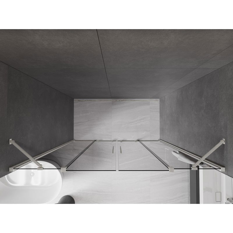Mexen Velar Duo portes de douche coulissantes 170 cm, graphite, nickel brossé - 871-170-000-42-97