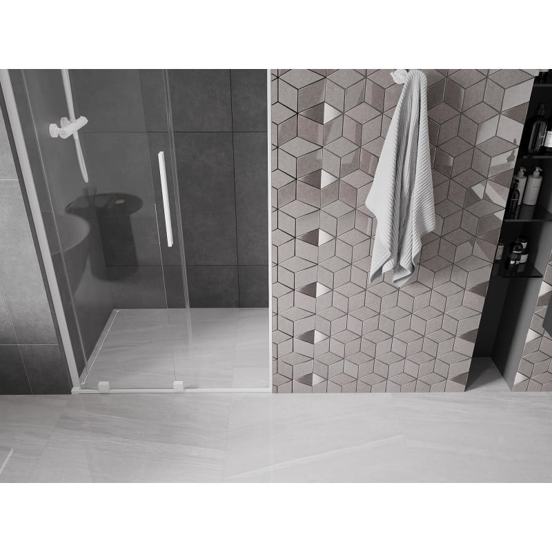 Mexen Velar L porte de douche coulissante 90 cm, transparent, blanc - 871-090-003-01-20