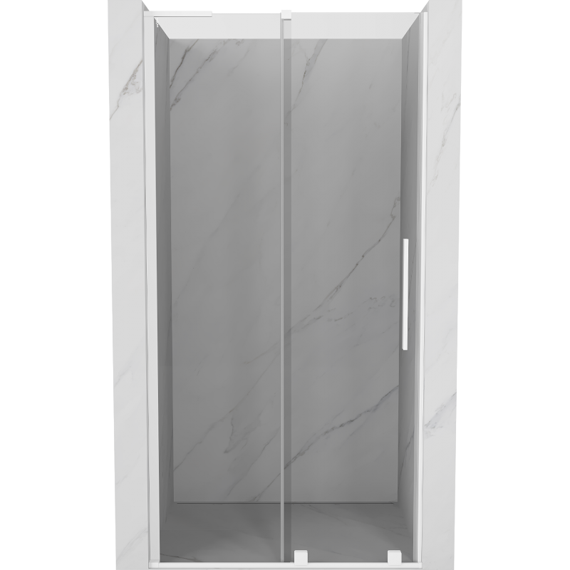 Porte de douche coulissante Mexen Velar L 100 cm, transparent, blanc - 871-100-003-01-20