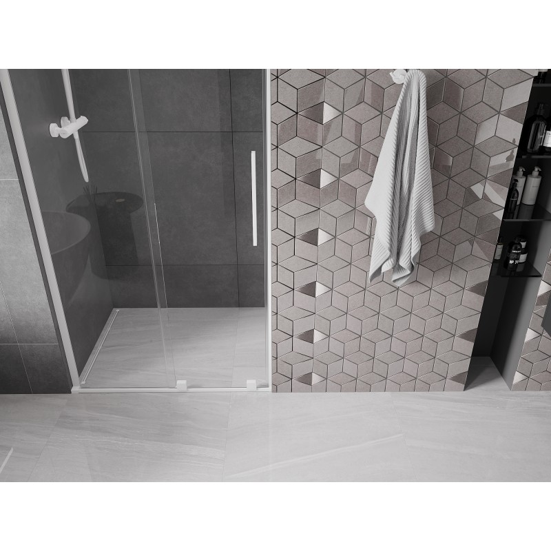 Mexen Velar L porte de douche coulissante 110 cm, transparent, blanc - 871-110-003-01-20