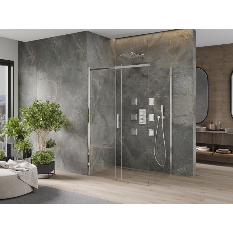 Mexen Omega cabine de douche coulissante 100 x 80 cm, transparent, chromé - 825-100-080-01-00