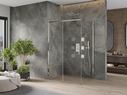 Cabine de douche coulissante Mexen Omega 100 x 80 cm, transparent, chrome - 825-100-080-01-00