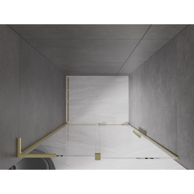 Mexen Velar L porte de douche coulissante 100 cm, transparent, or brossé - 871-100-003-01-55