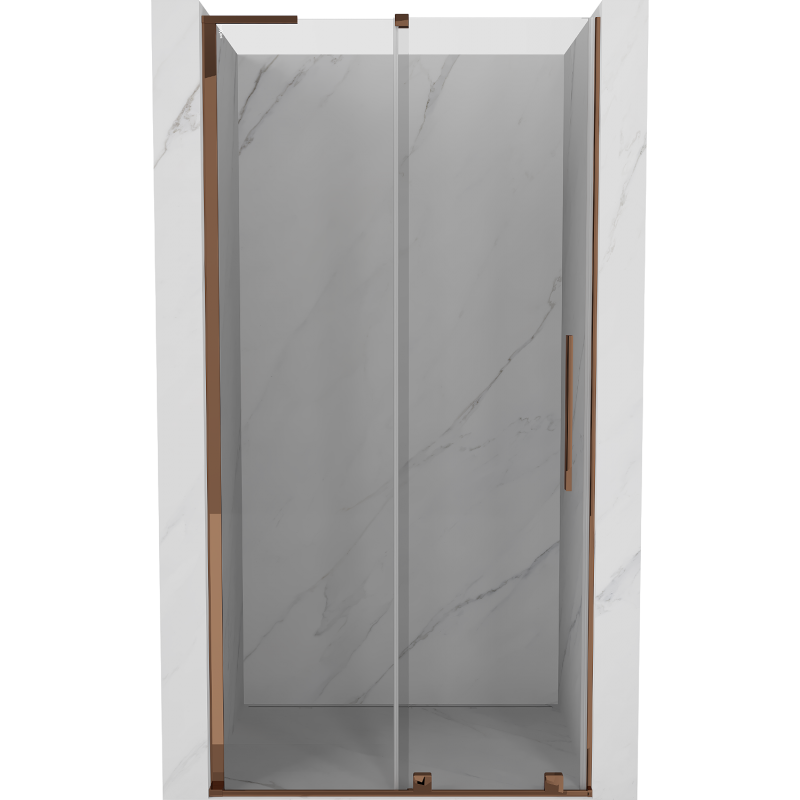 Mexen Velar L porte de douche coulissante 100 cm, transparent, or rose - 871-100-003-01-60