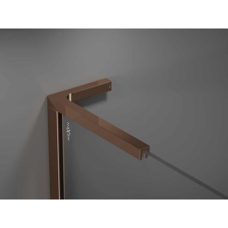Mexen Velar L porte de douche coulissante 100 cm, transparent, or rose - 871-100-003-01-60
