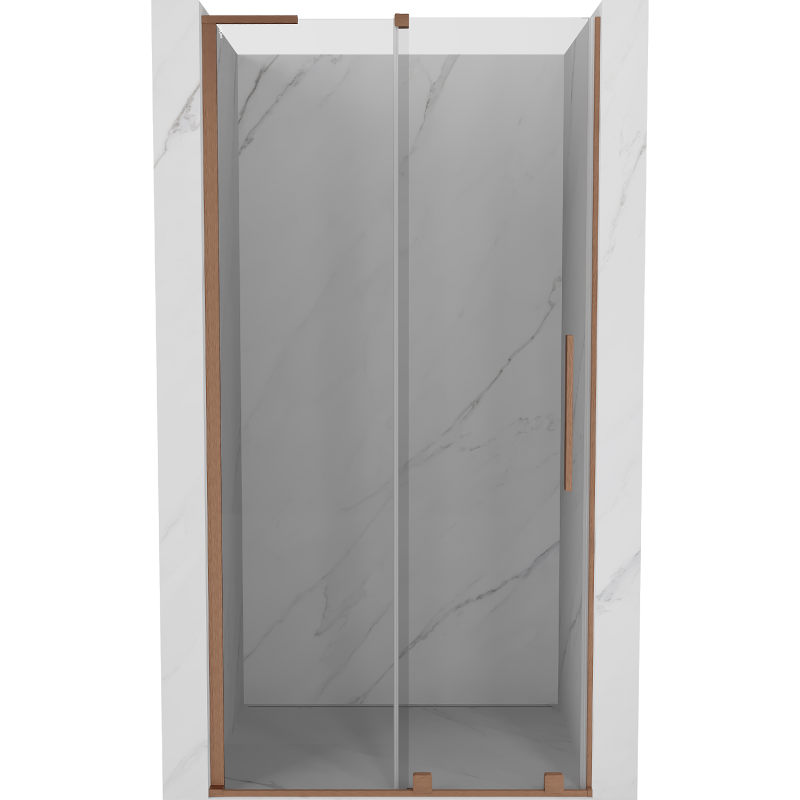 Mexen Velar L portes de douche coulissantes 90 cm, transparentes, cuivre brossé - 871-090-003-01-65