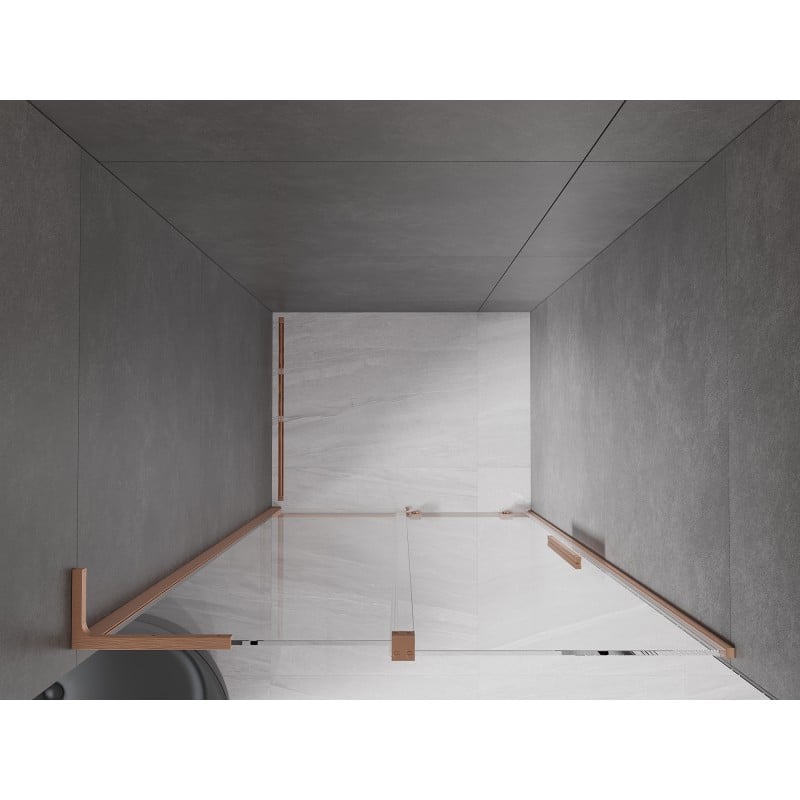 Mexen Velar L porte de douche coulissante 120 cm, transparent, cuivre brossé - 871-120-003-01-65