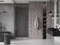 Mexen Velar L porte de douche coulissante 90 cm, transparent, gris canon brossé - 871-090-003-01-66